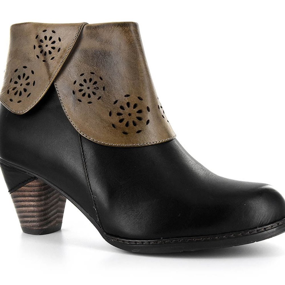 Leather Ankle Cut Out Bootie